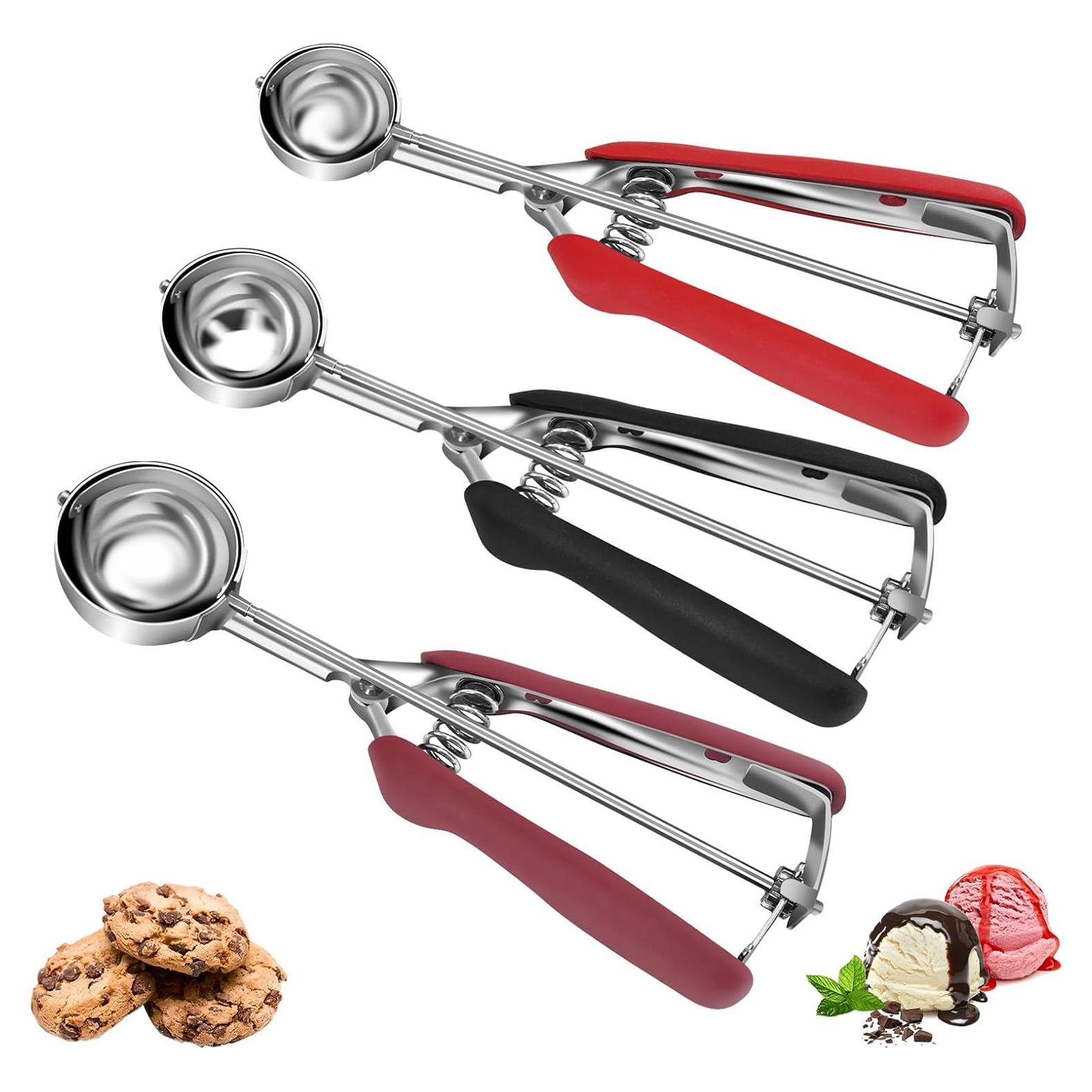 Juego de cucharas para galletas Amroicus 3 piezas acero inoxidable