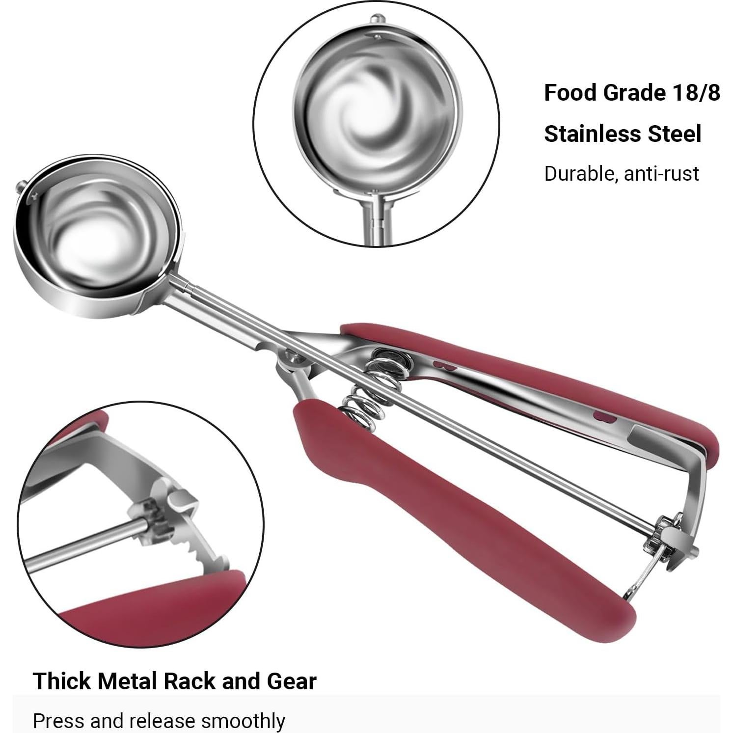 Juego de cucharas para galletas Amroicus 3 piezas acero inoxidable