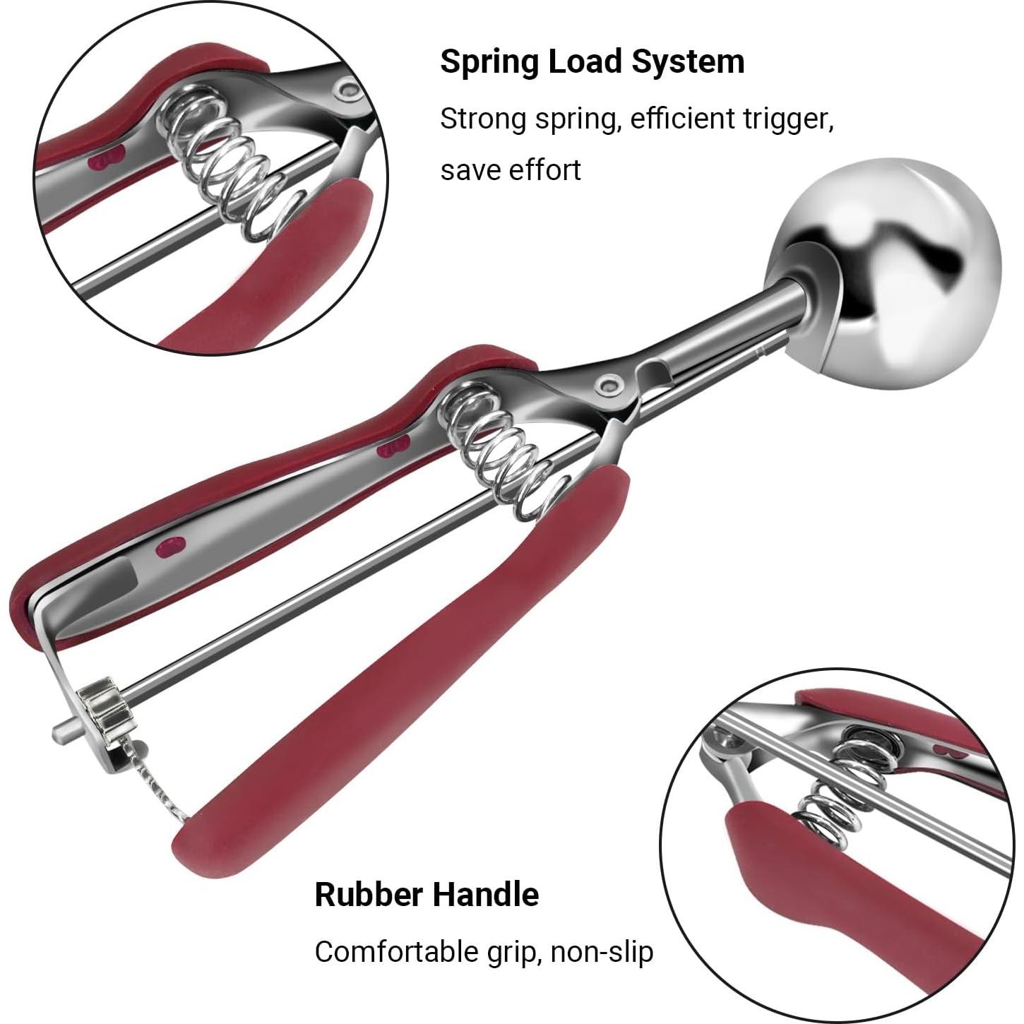 Juego de cucharas para galletas Amroicus 3 piezas acero inoxidable