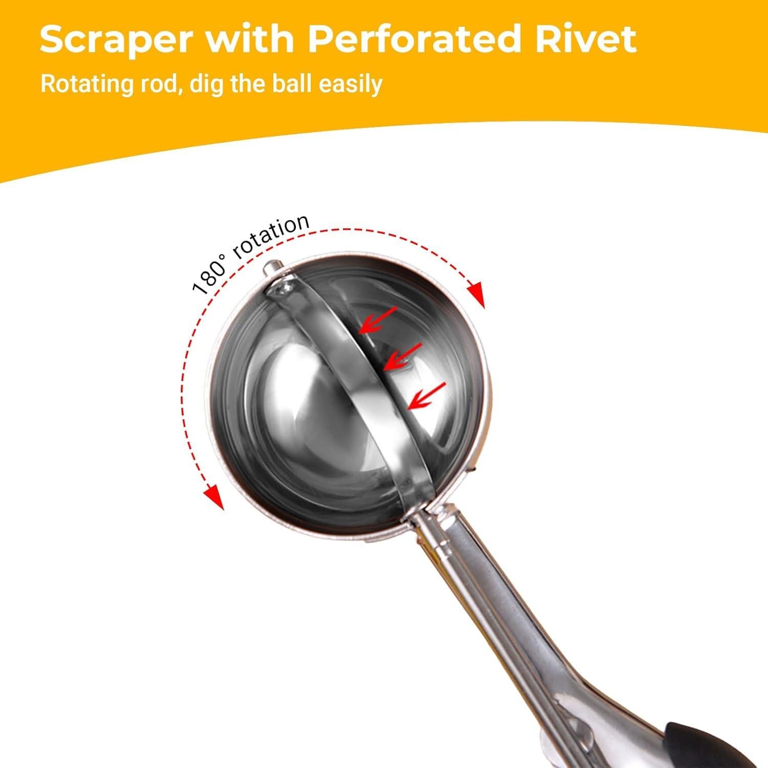 Juego de cucharas para galletas Amroicus 3 piezas acero inoxidable