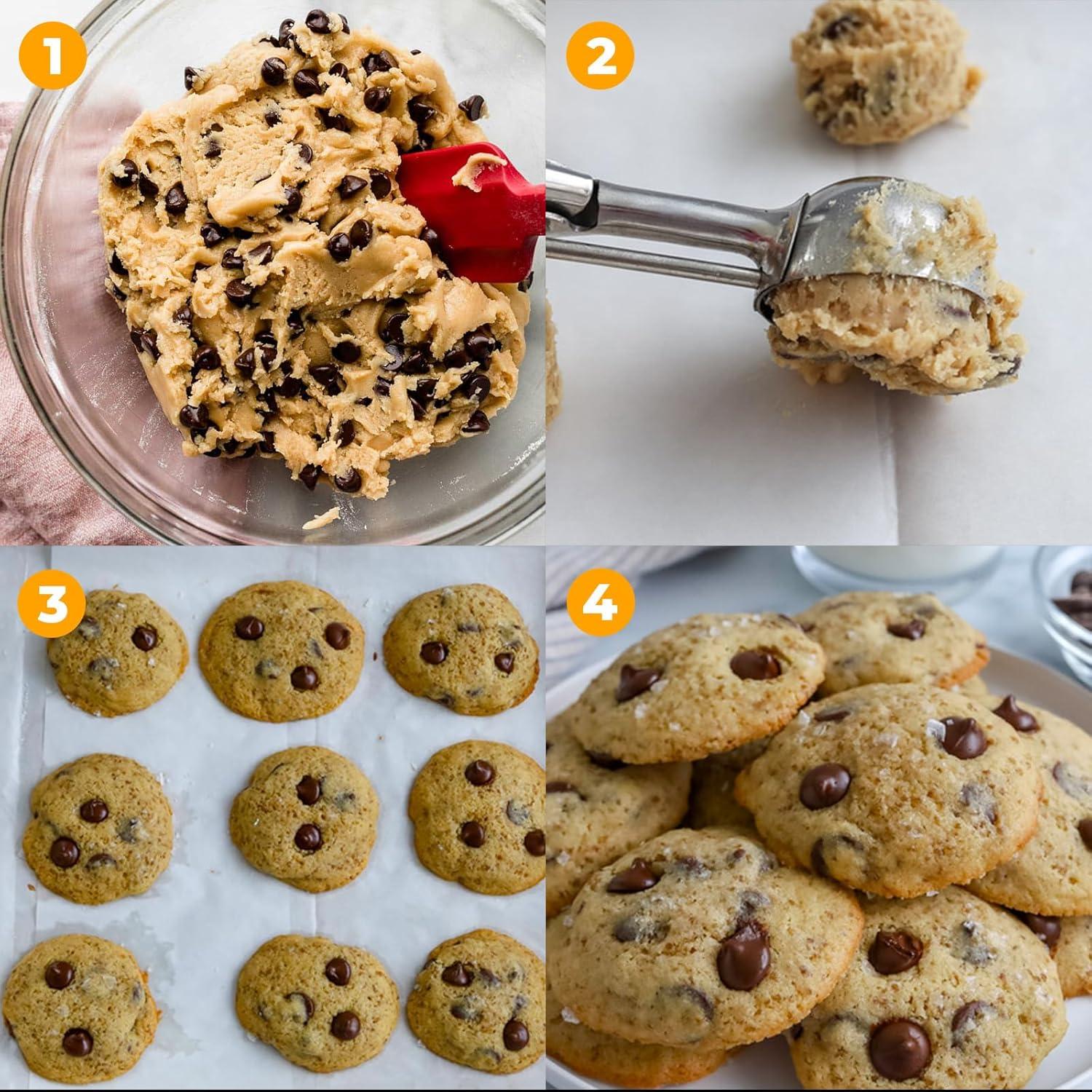 Juego de cucharas para galletas Amroicus 3 piezas acero inoxidable