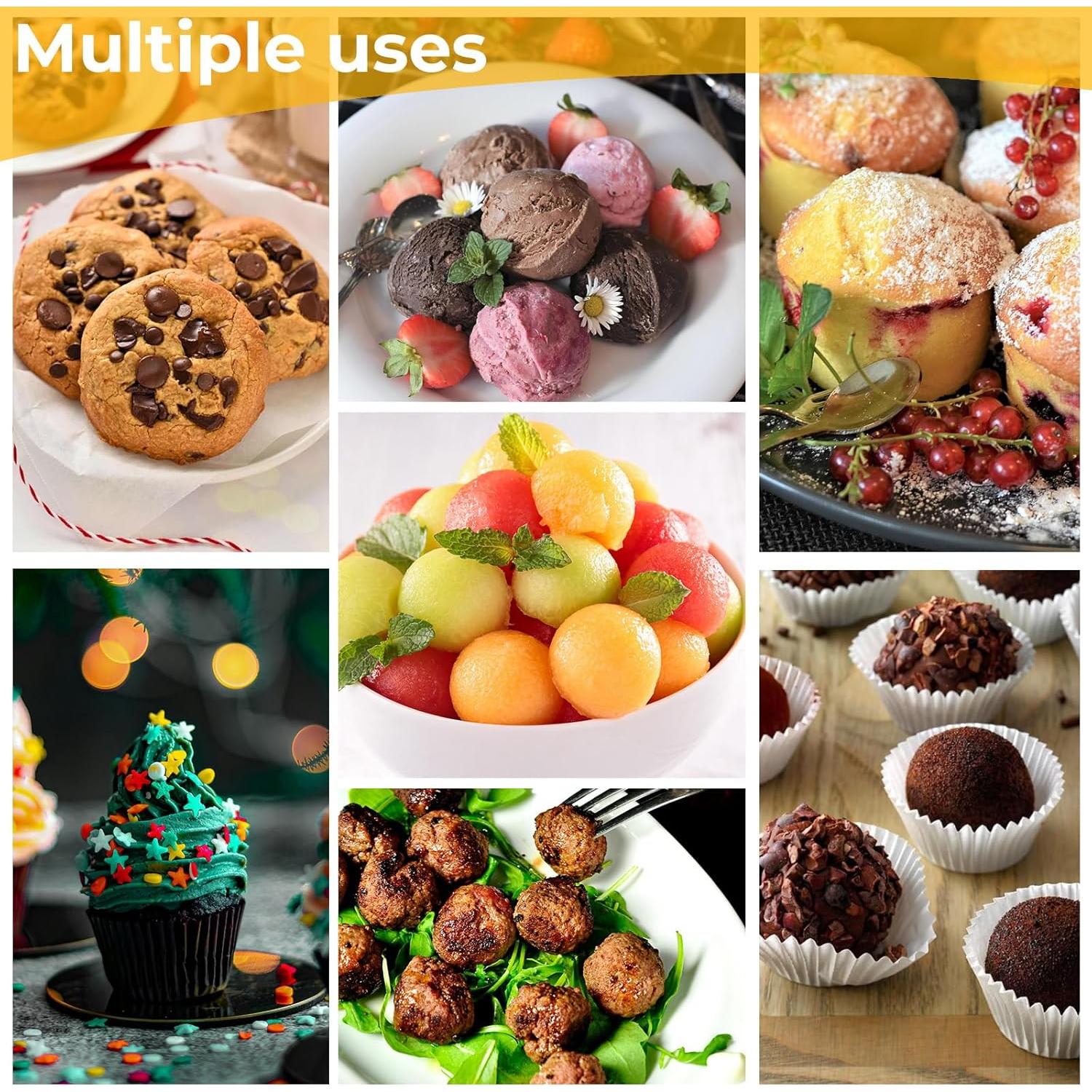 Juego de cucharas para galletas Amroicus 3 piezas acero inoxidable