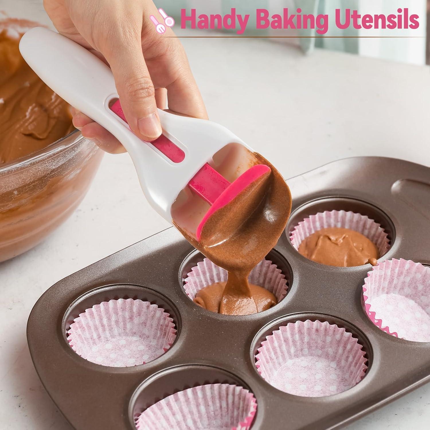 Set 2 Cucharones para Masa Sykexonm Rosa y Blanco