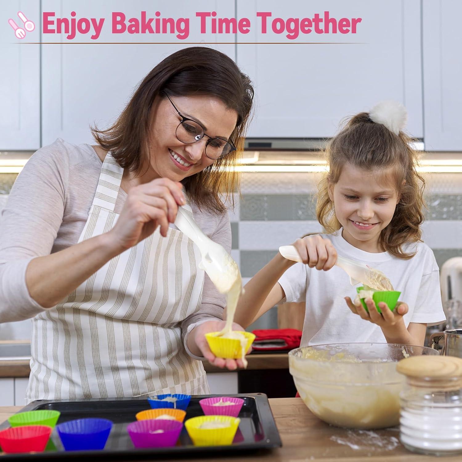 Set 2 Cucharones para Masa Sykexonm Rosa y Blanco