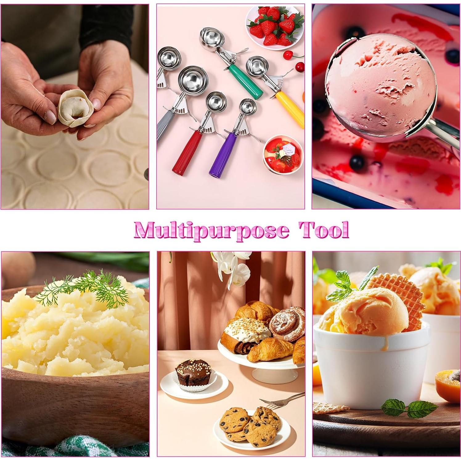 Juego de 6 cucharas para helado y galletas MBAIYO - Acero inoxidable