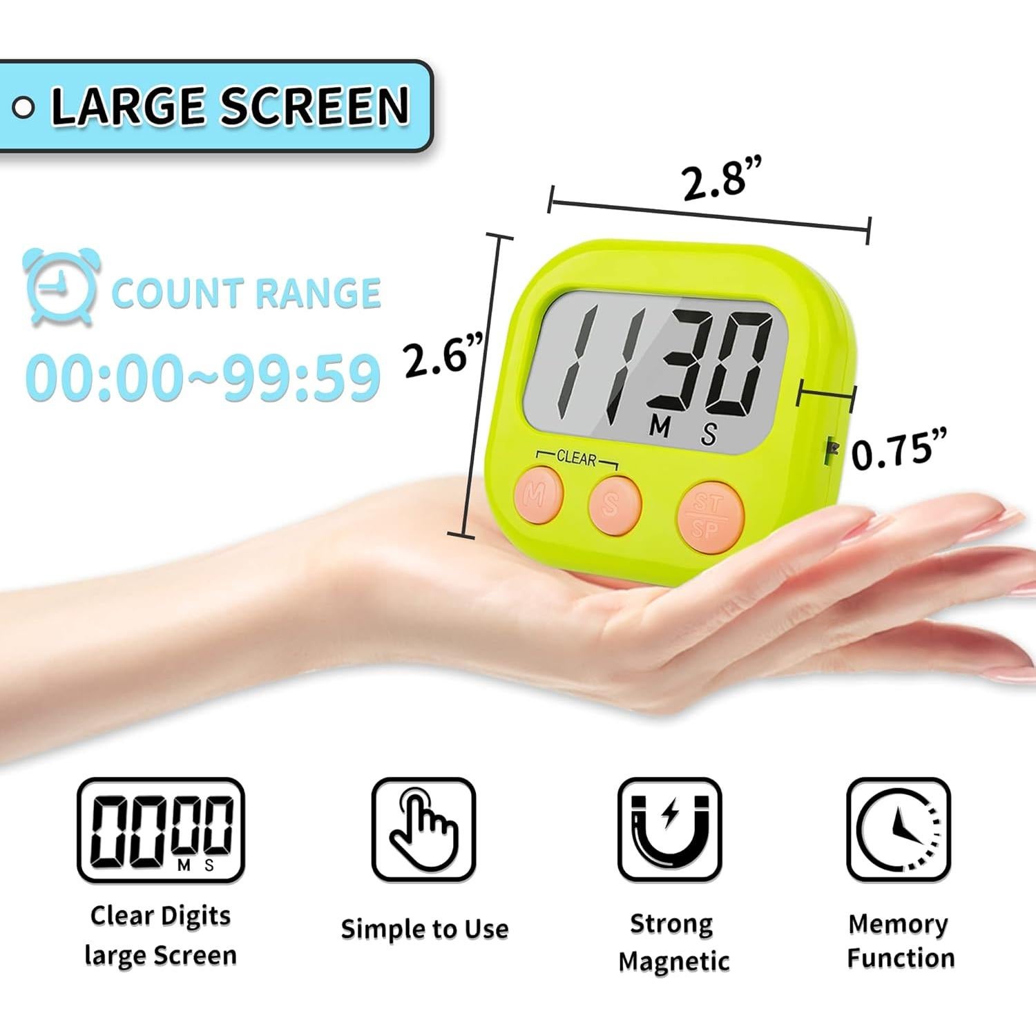 Temporizadores Digitales Magnéticos AOUCE 2 Paquete 99 Minutos