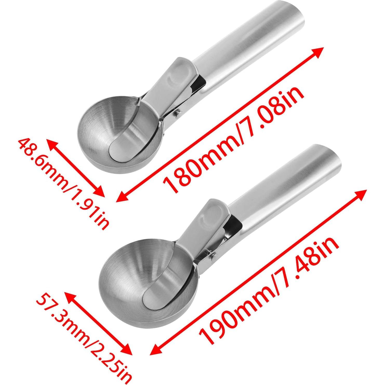 Juego de cucharas de helado Xhziy 2 piezas acero inoxidable