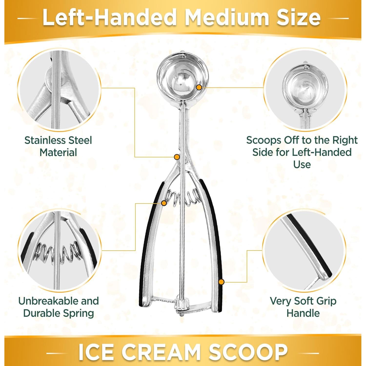 Cucharón para Helado Zurdo Lefty #40 Mediano 30ml Acero Inox
