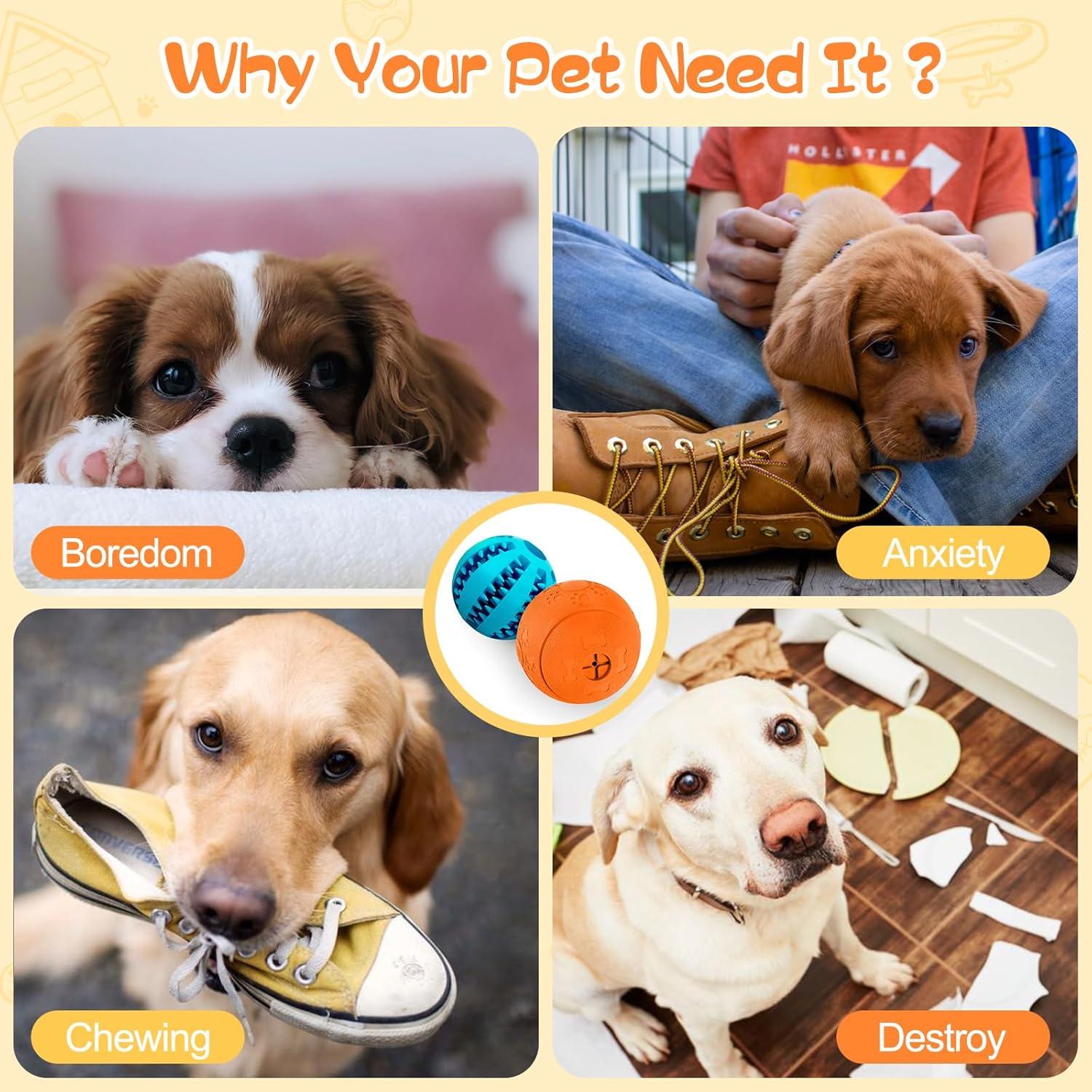 Juguetes Interactivos para Perros HIPPIH - 2 Pelotas Dispensadoras