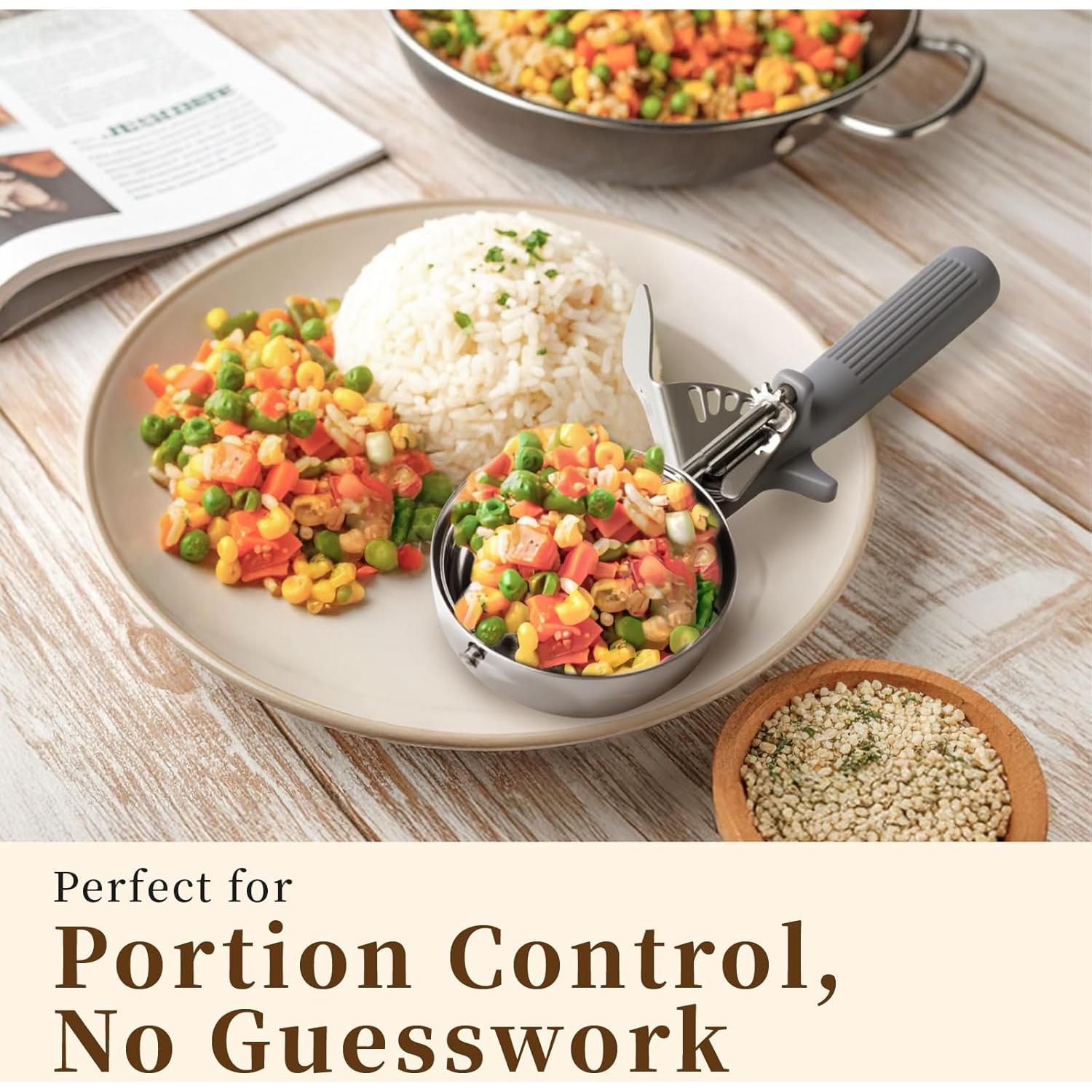 Cucharón de Helado Taumin #8 4 oz Acero Inoxidable Ergonomico