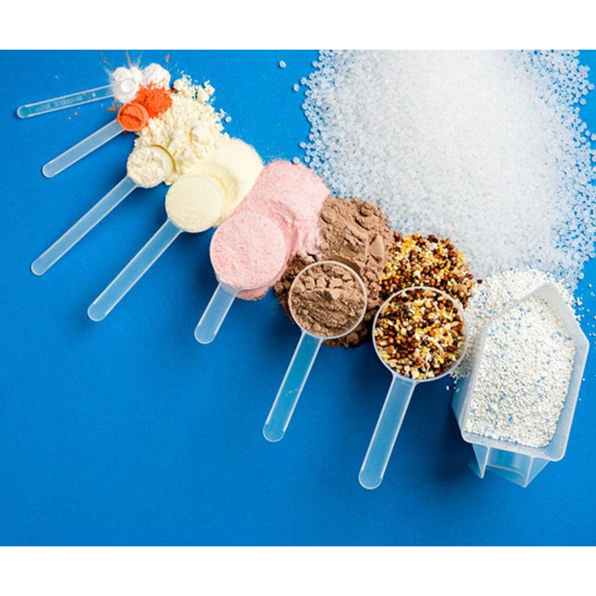 Plastic Measuring Scoop, 6 Tablespoon (90 cc | 3/8 Cup | 3 oz. | 90 mL) Long Handle Spoons for Powders, Granules, Coffee, Pet Food, Baking Supplies, Protein and Other Dry Goods, BPA Free (Set of 1)