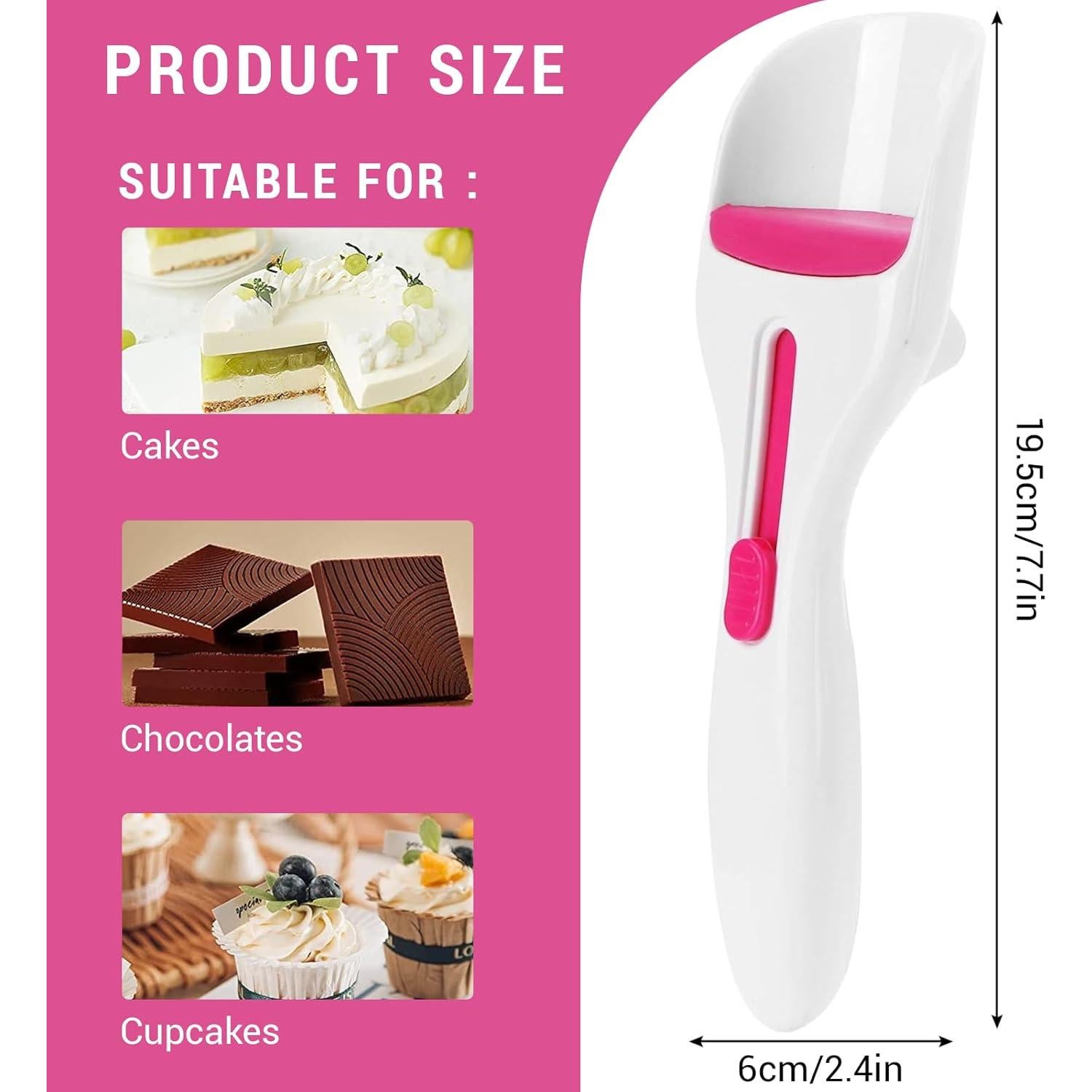 Dispensador de masa para cupcakes 2 piezas con botón deslizante