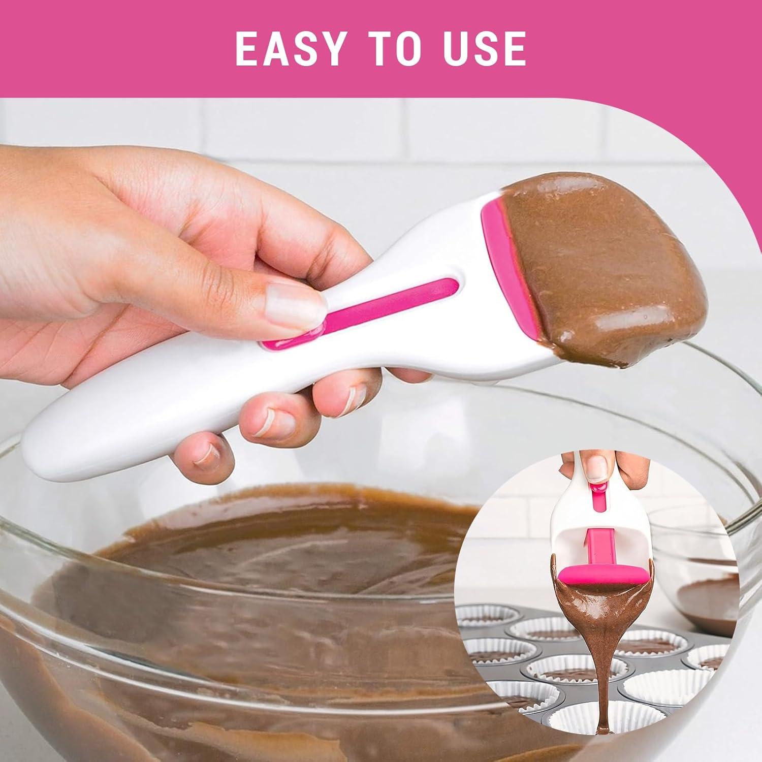 Dispensador de masa para cupcakes 2 piezas con botón deslizante