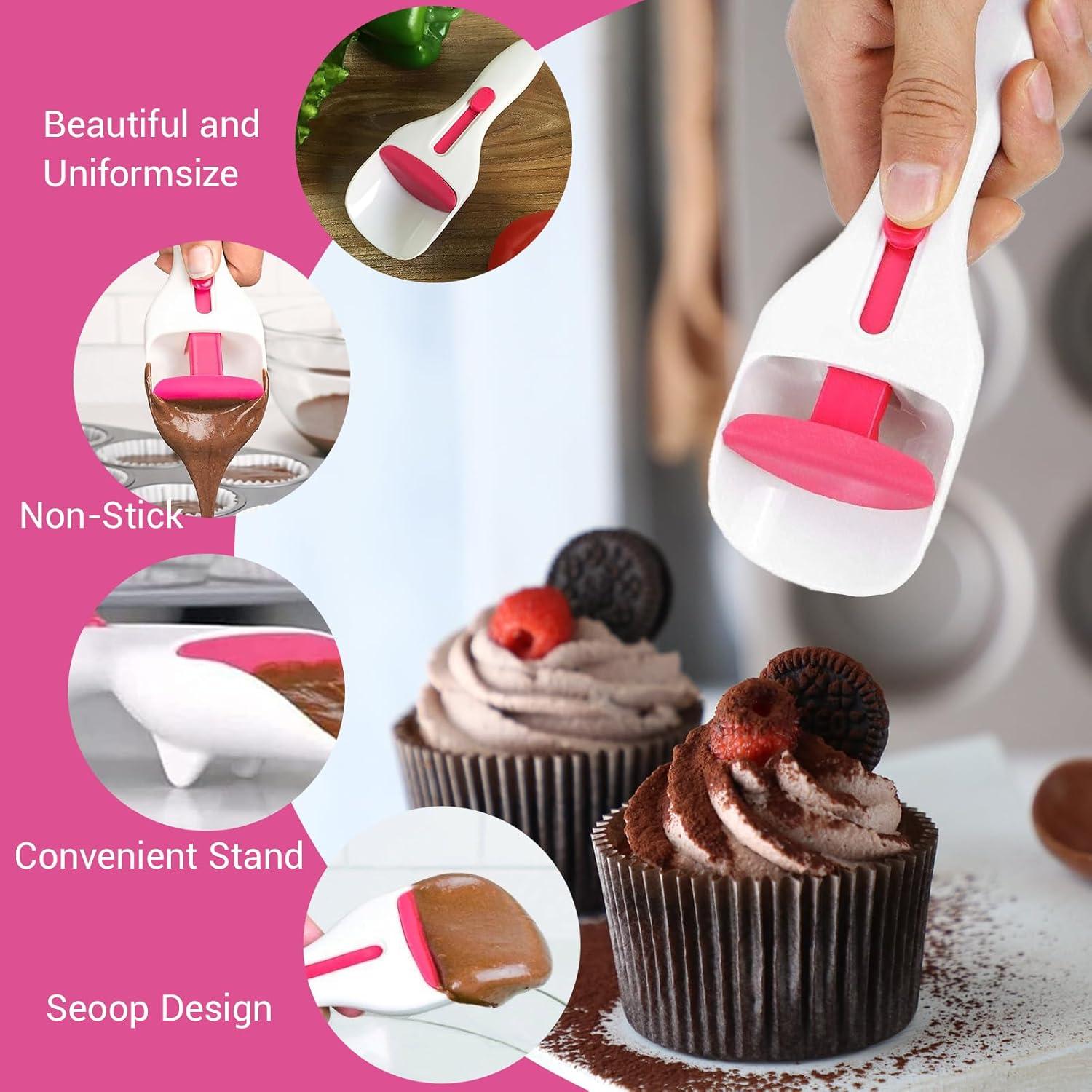 Dispensador de masa para cupcakes 2 piezas con botón deslizante