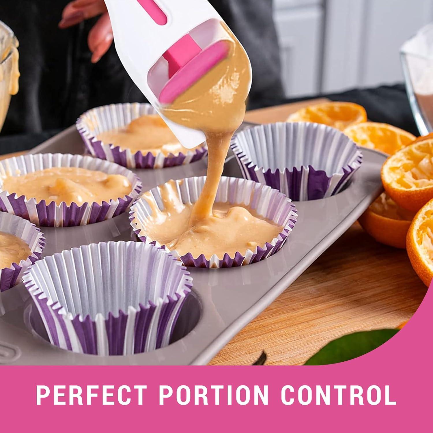 Dispensador de masa para cupcakes 2 piezas con botón deslizante