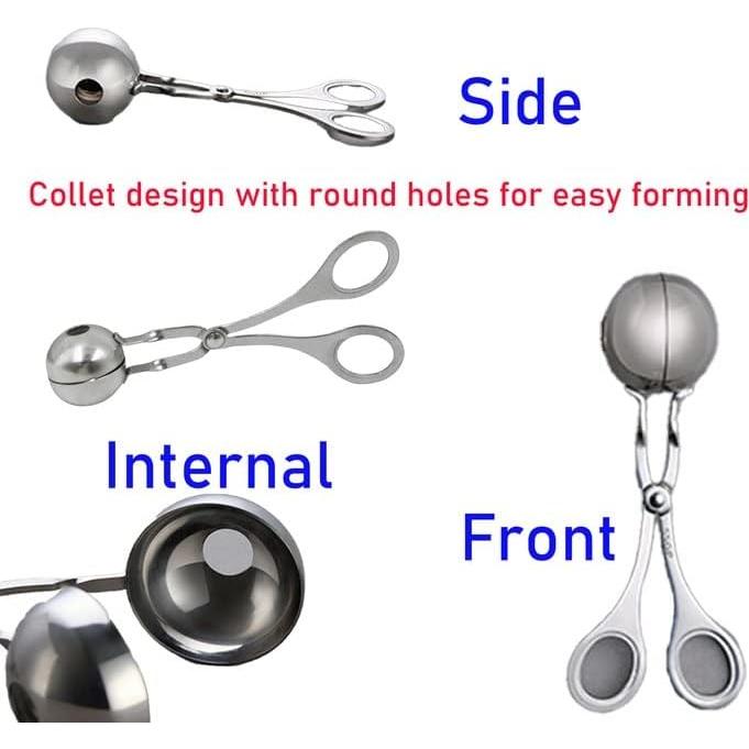 Cucharón de Acero Inoxidable para Albóndigas CaoXiong - 2 Pcs