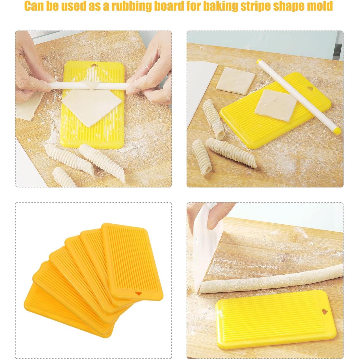 Luxshiny 6 Tablas de Gnocchi de Plástico Amarillo 12.5x7.5cm