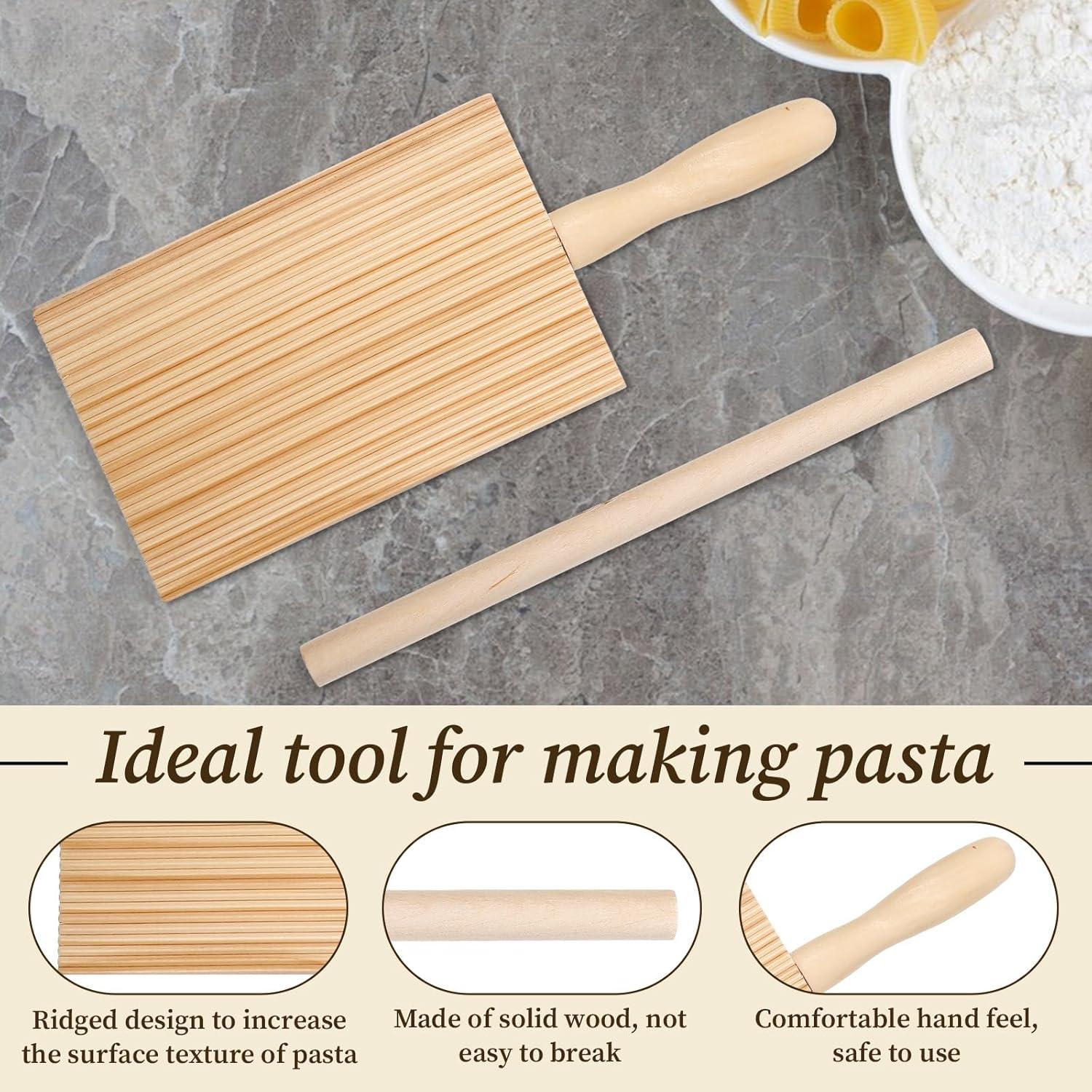 Tablero de Gnocchi de Madera Trinkrittey con Rodillo 25.5x18cm