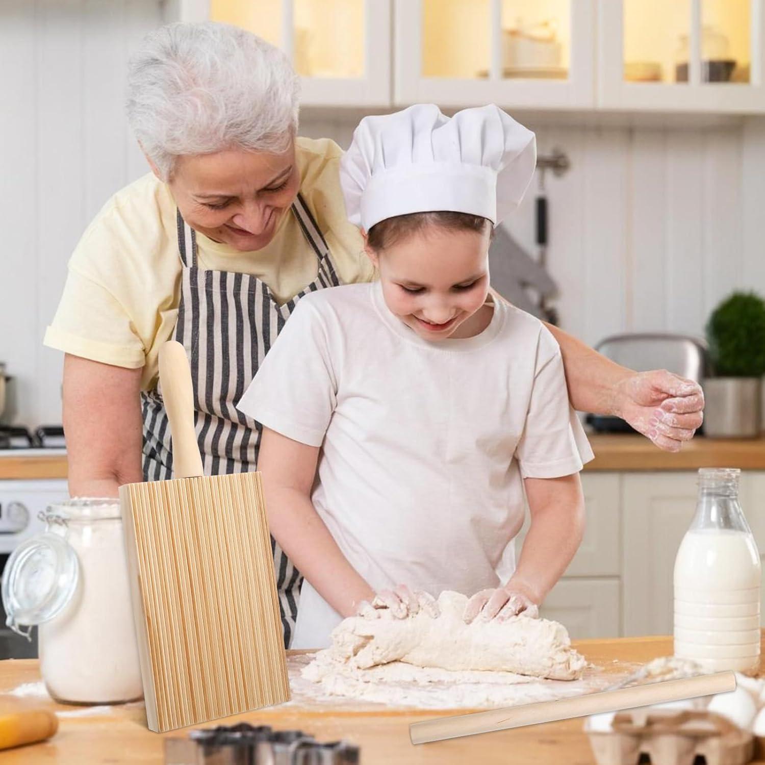 Tablero de Gnocchi de Madera Trinkrittey con Rodillo 25.5x18cm