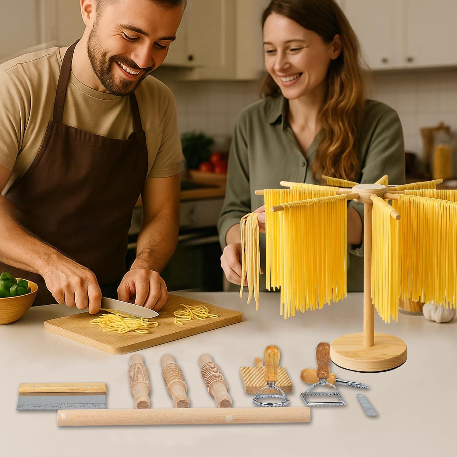 Kit de Herramientas para Hacer Pasta DigNew - 11 Piezas de Madera