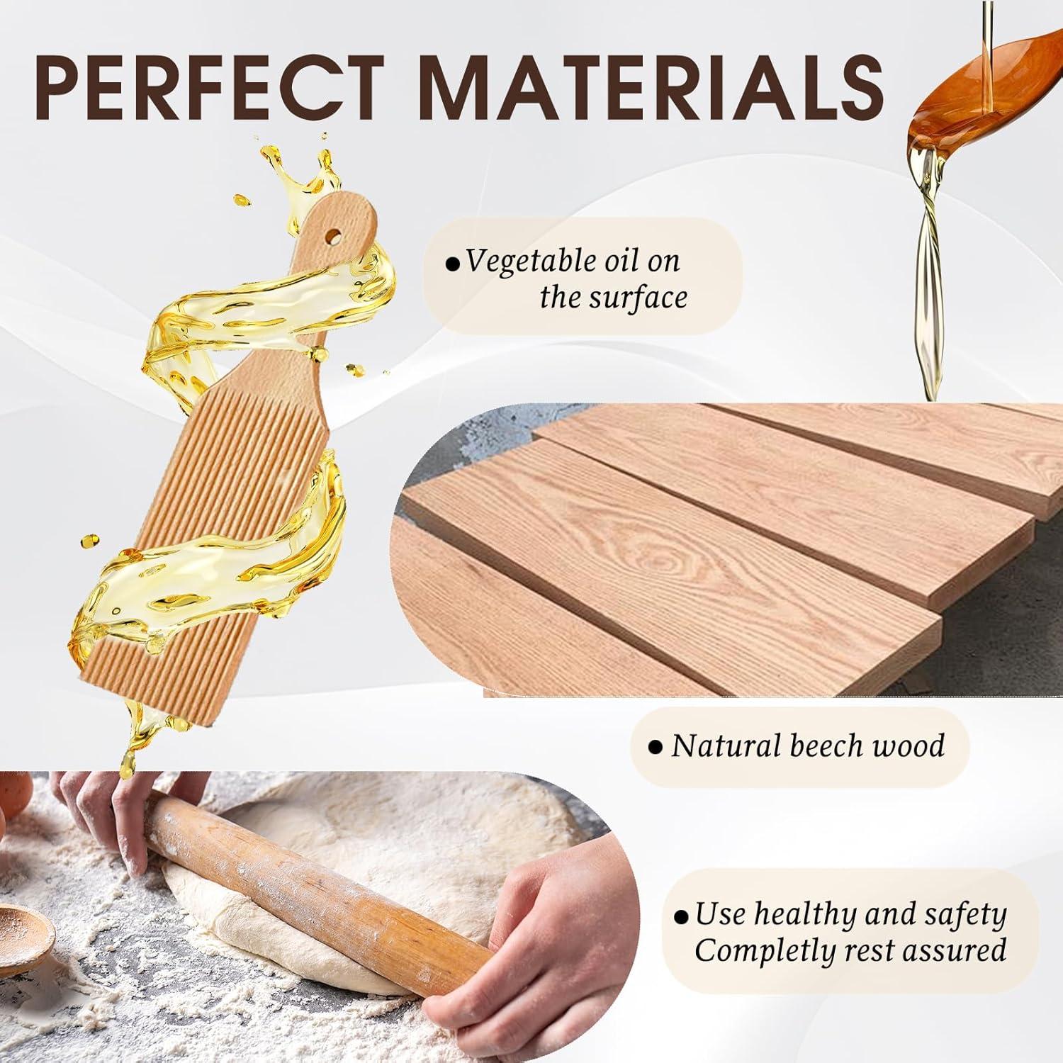 Kit de Herramientas para Hacer Pasta Krbnk - 9 Piezas de Madera