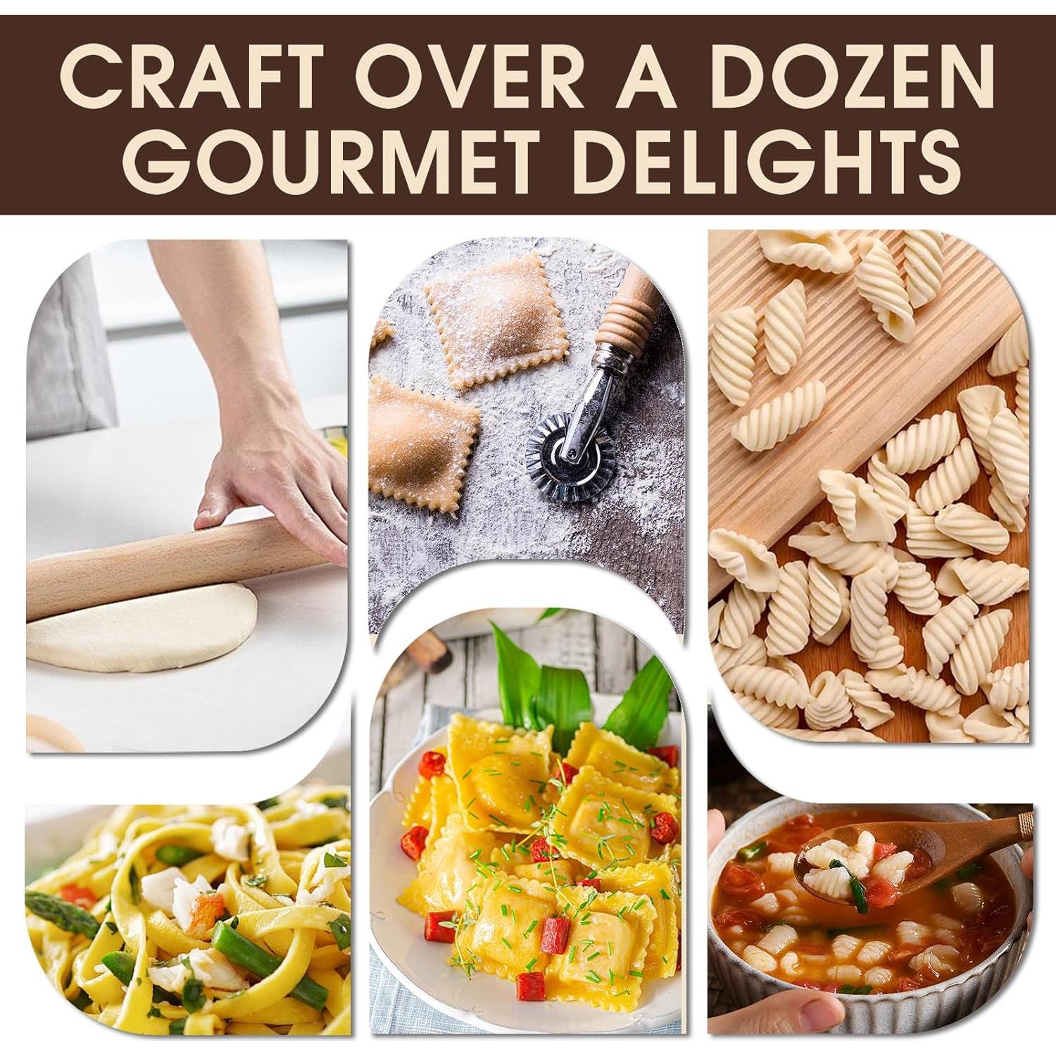 Kit de Herramientas para Hacer Pasta Krbnk - 9 Piezas de Madera