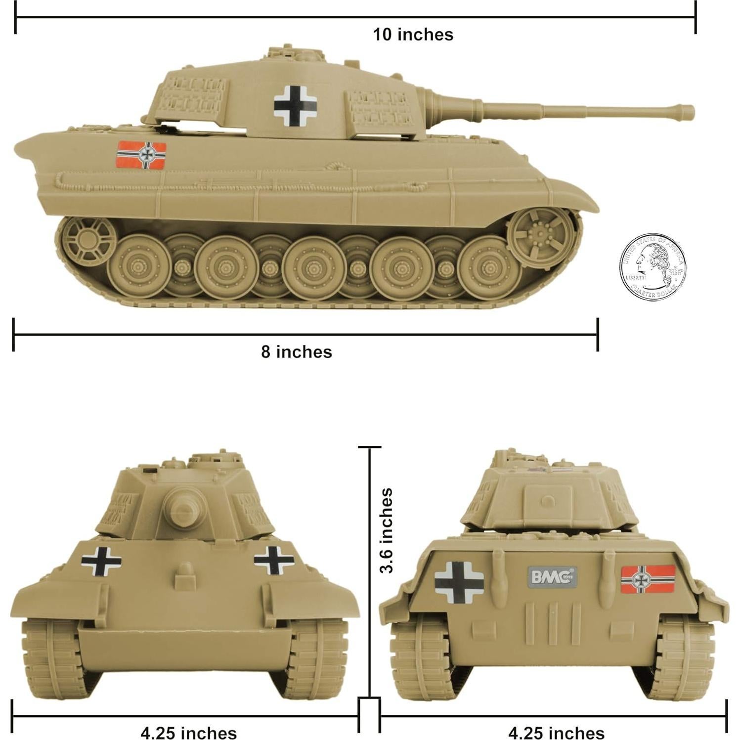 Tanque Rey Tigre Alemán WW2 BMC 1:32 Detalles Auténticos