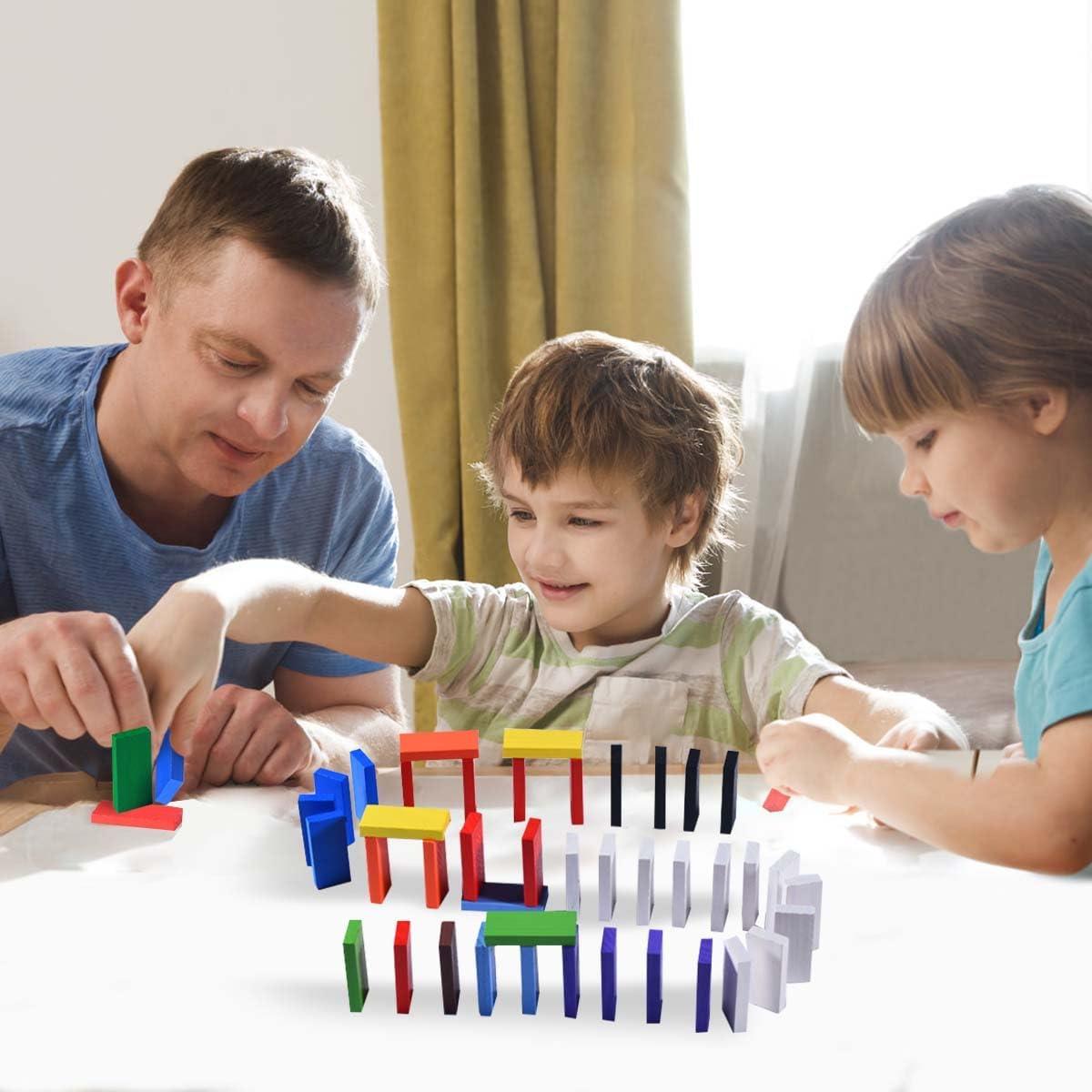 Conjunto de 600 Bloques de Dominó OBTANIM de Madera Coloridos