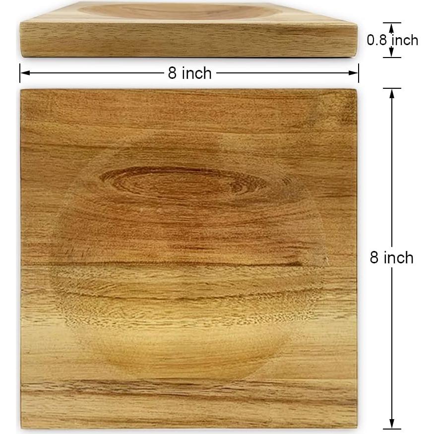 Tabla de Cortar Cuadrada de Madera de Acacia 20.32 cm FTONENI