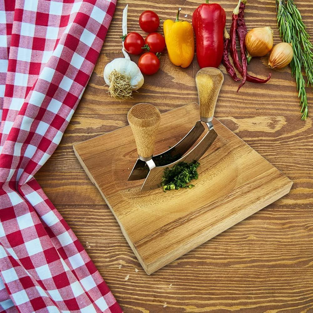 Tabla de Cortar Cuadrada de Madera de Acacia 20.32 cm FTONENI