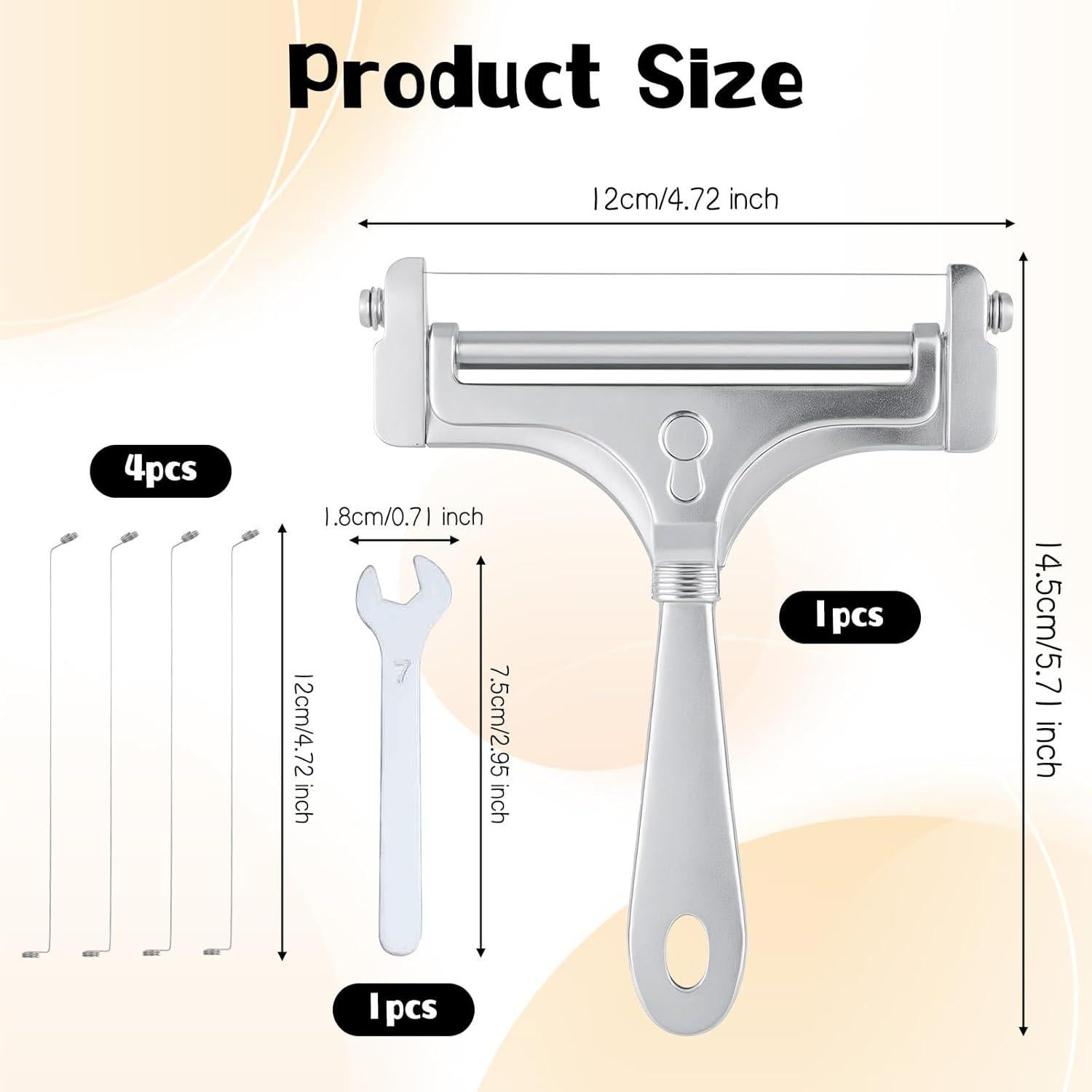 Cortador de Queso Ajustable BOHUIZ con 4 Cables de Acero Inoxidable