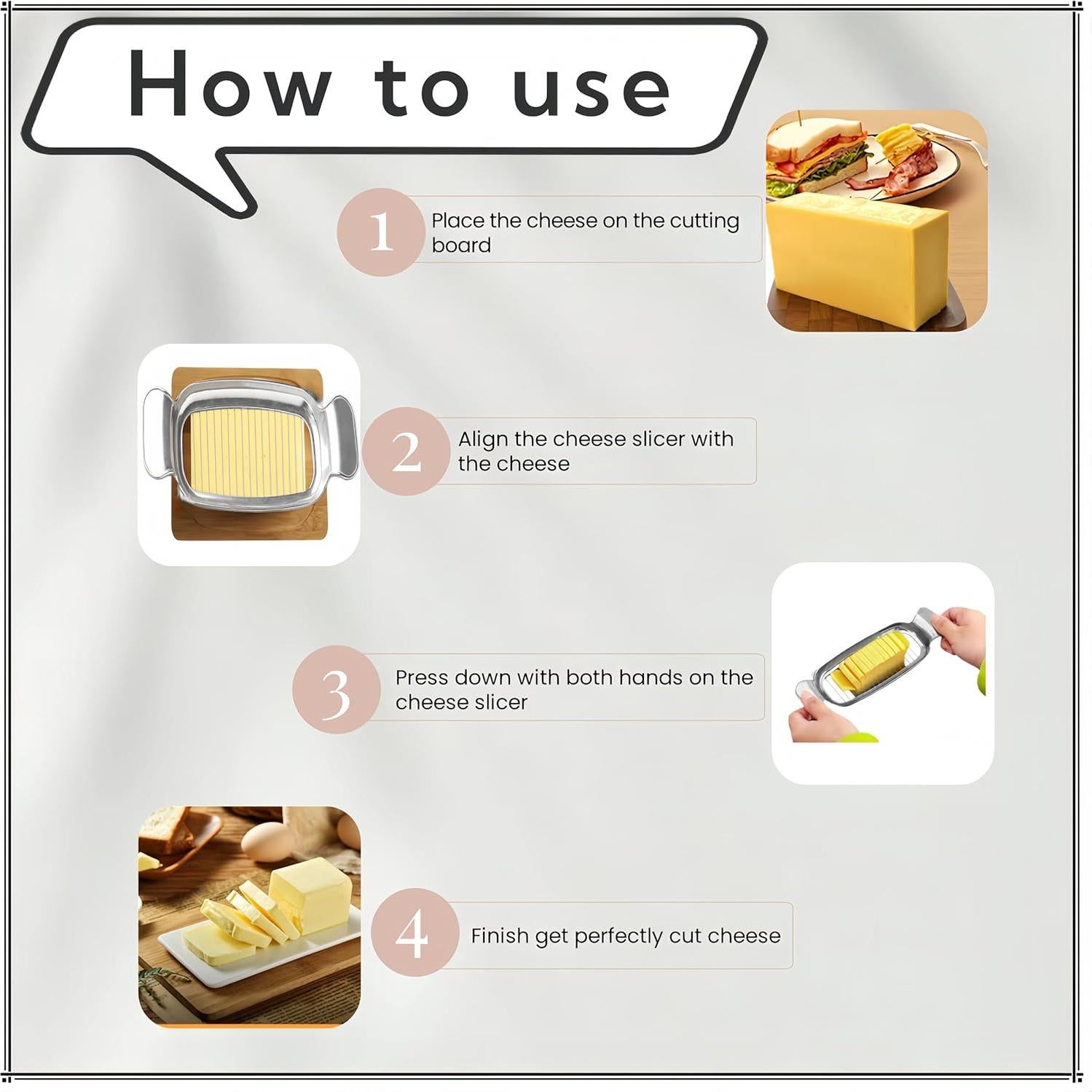 Cortador de Mantequilla y Queso Genérico Acero Inoxidable 19.5x6.8cm