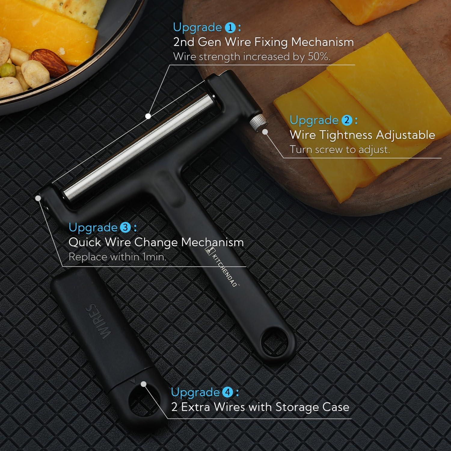 Cortador de Queso KITCHENDAO KD20297 Ajustable con Alambres Extra