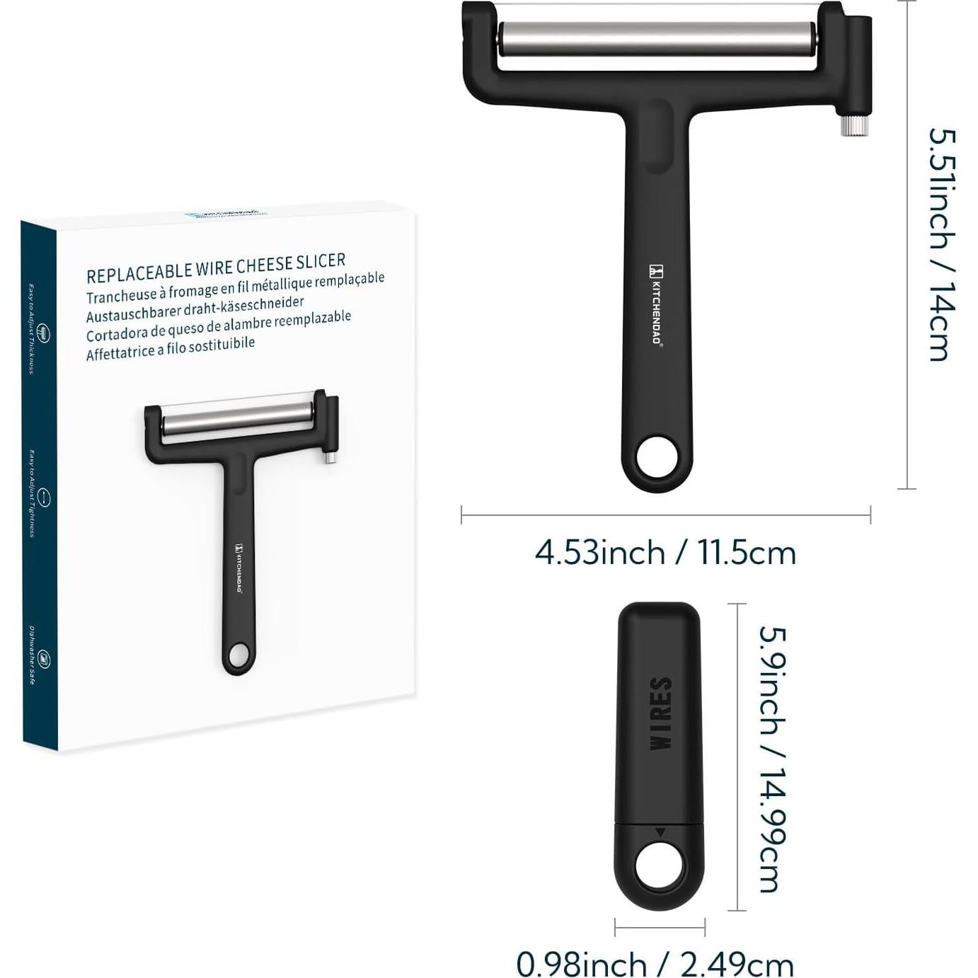 Cortador de Queso KITCHENDAO KD20297 Ajustable con Alambres Extra