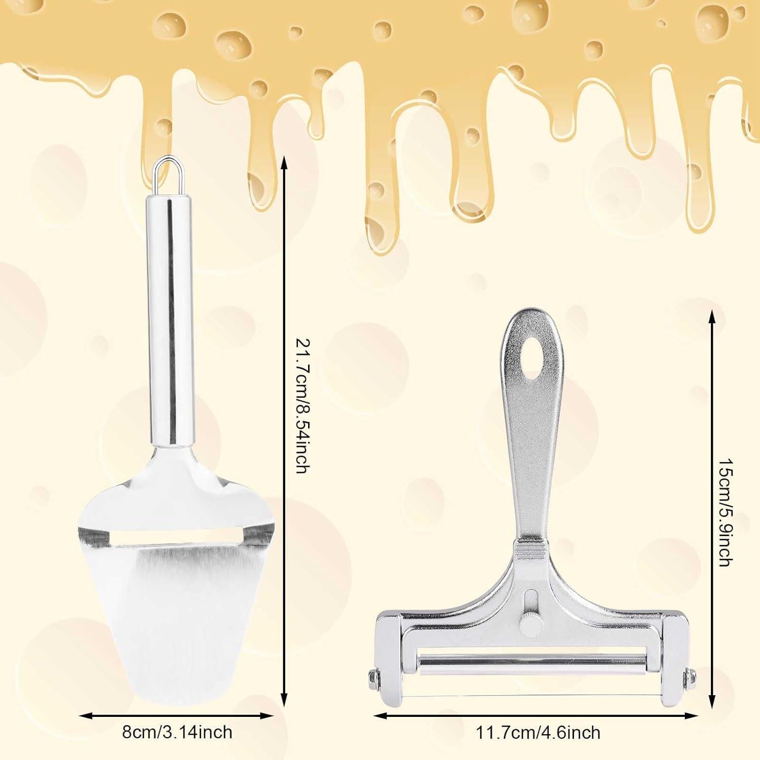 Juego de Cortadores de Queso NQEUEPN 2 Piezas Acero Inoxidable