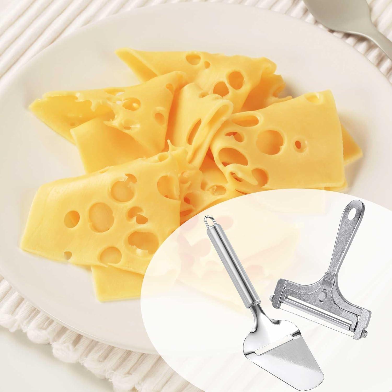 Juego de Cortadores de Queso NQEUEPN 2 Piezas Acero Inoxidable