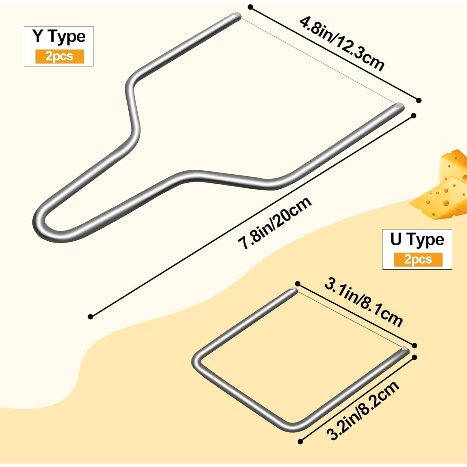 Cortadores de Queso KIBBEH Acero Inoxidable 4 Pcs Multiusos