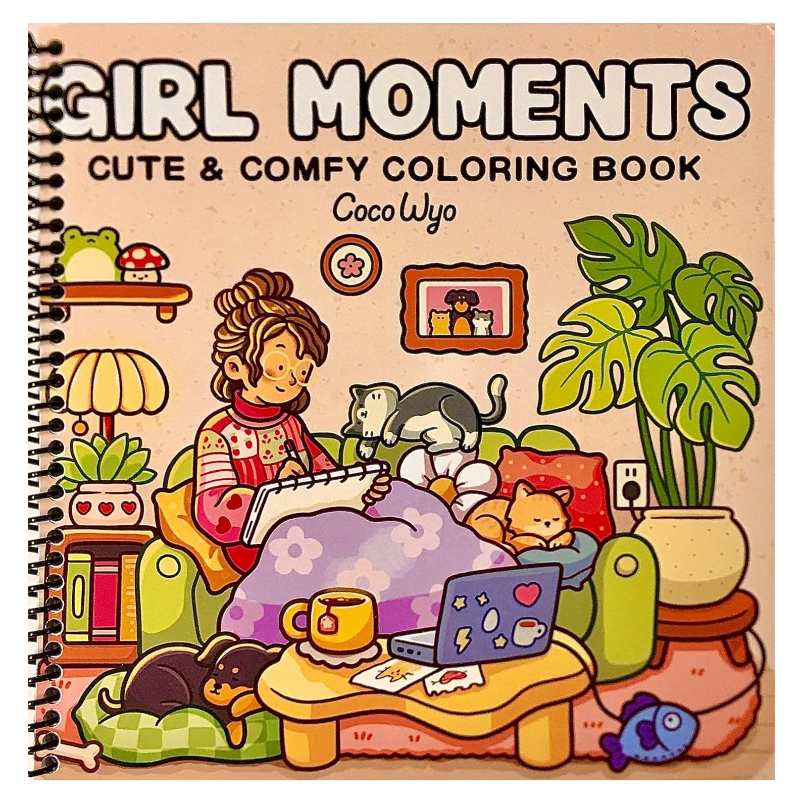 Libro para Colorear Momentos de Chicas - Encuadernado en Espiral