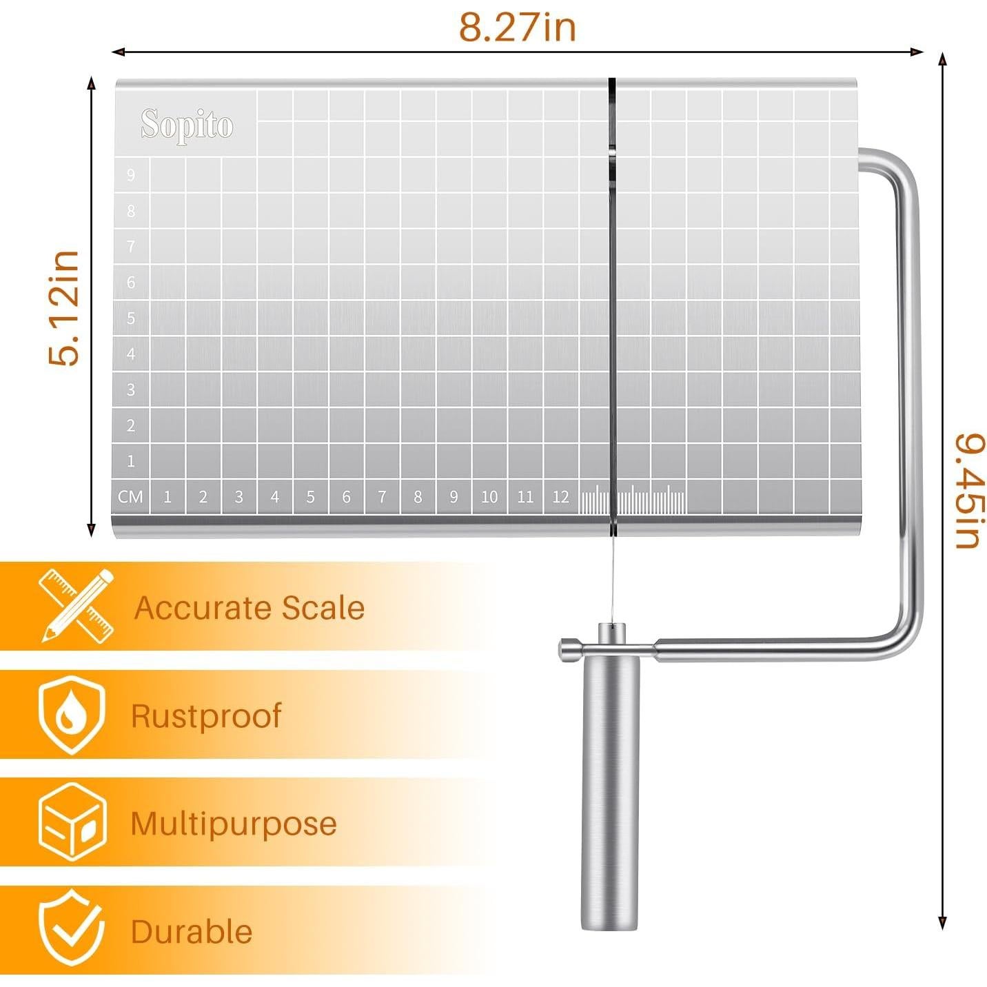 Cortador de Queso Sopito de Acero Inoxidable con Tabla y 16 Cables