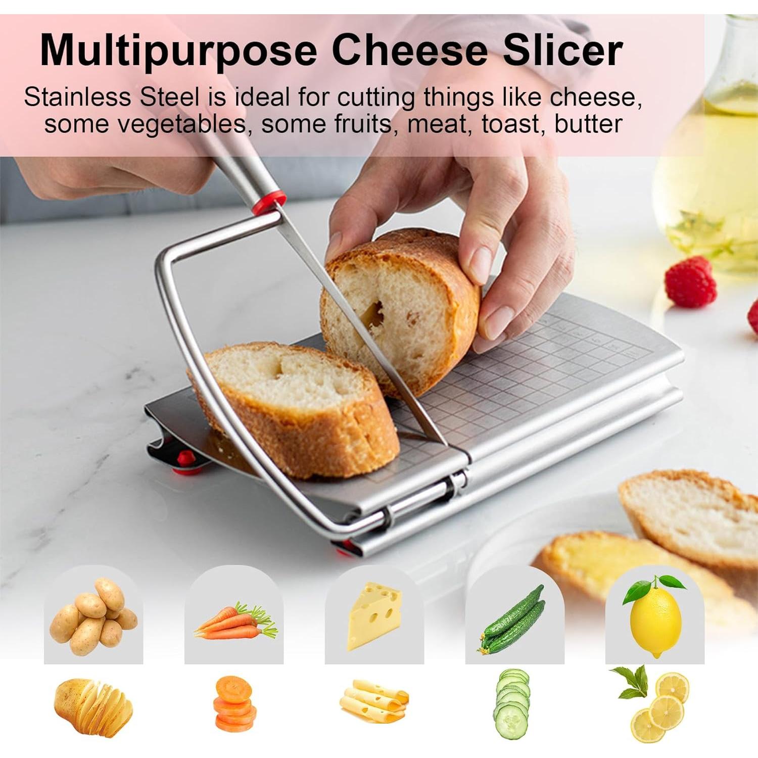 Cortador de Queso Multifuncional LEXICHER con Tabla de Acero Inoxidable