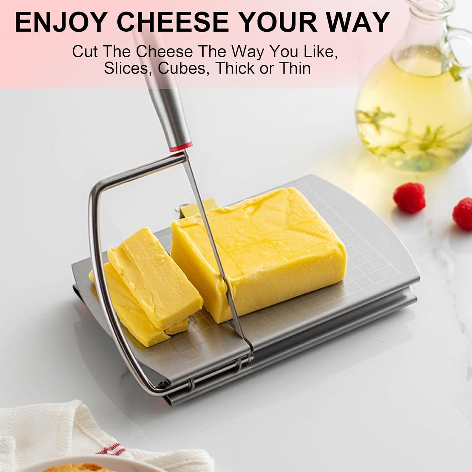 Cortador de Queso Multifuncional LEXICHER con Tabla de Acero Inoxidable