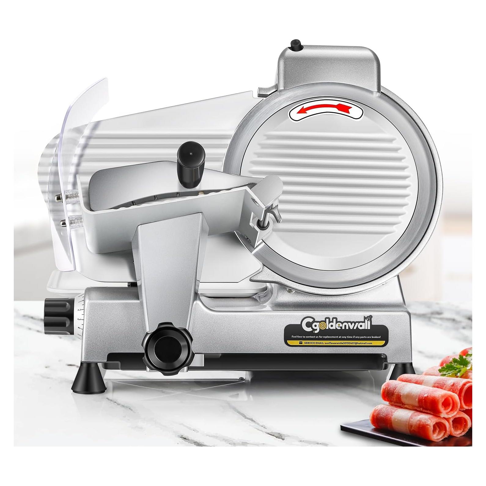 Cortadora de Carne Eléctrica CGOLDENWALL 10" 240W Ajustable