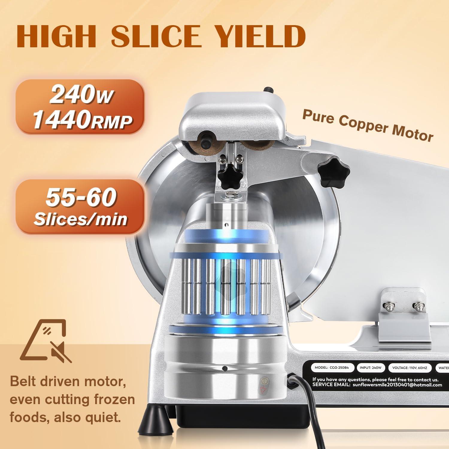 Cortadora de Carne Eléctrica CGOLDENWALL 10" 240W Ajustable