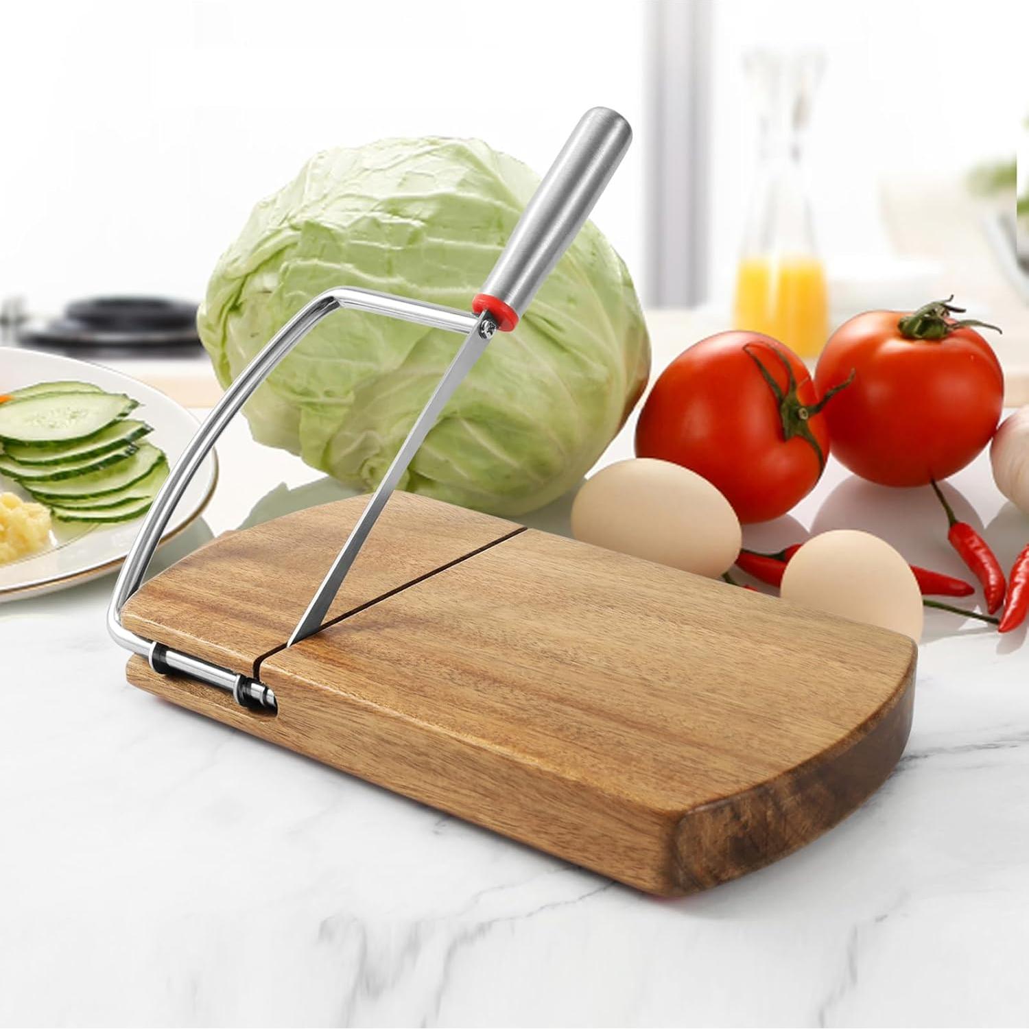 Cortador de Queso Multifuncional WGPG de Madera de Acacia