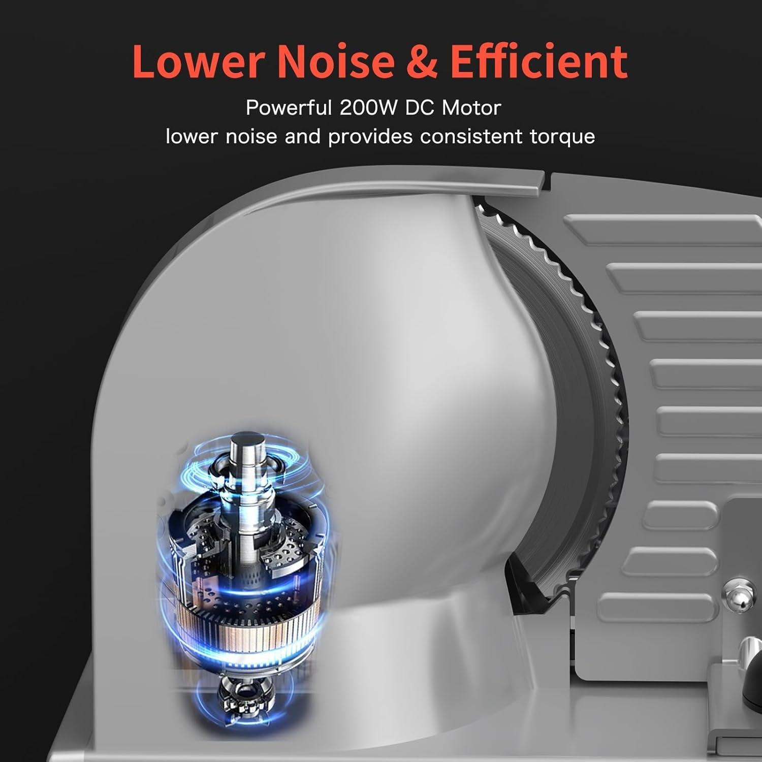 Cortadora de Carne Eléctrica Borlebbi SL-5186D12C 200W 19.05cm