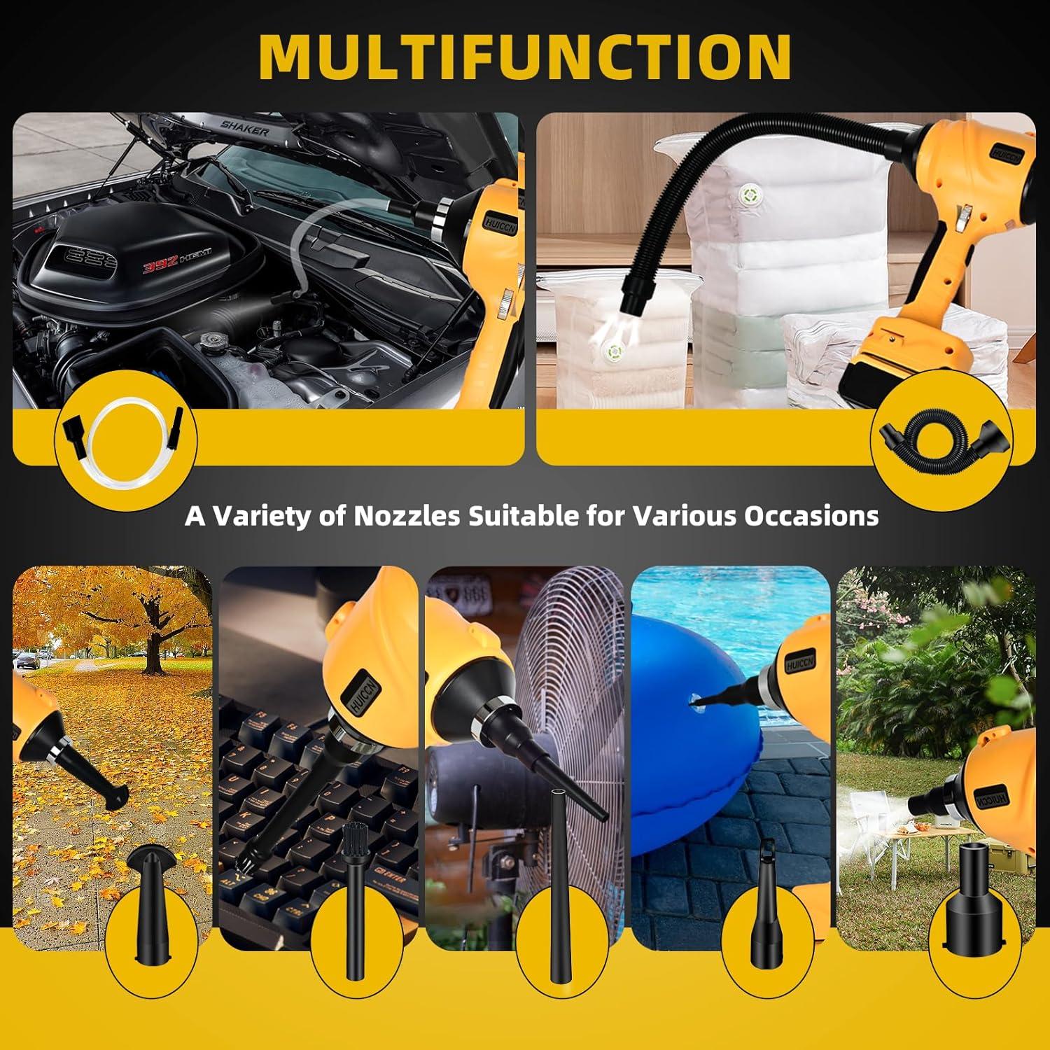 Soplador de Polvo Inalámbrico HUICCN 20V 447 MPH para DeWalt