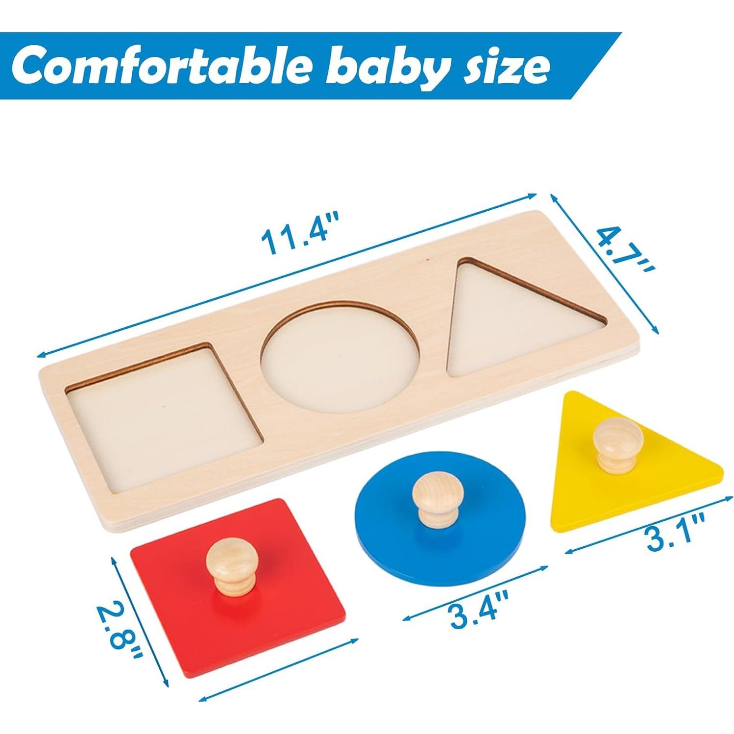 Rompecabezas de Formas de Madera Adena Montessori 3 Piezas