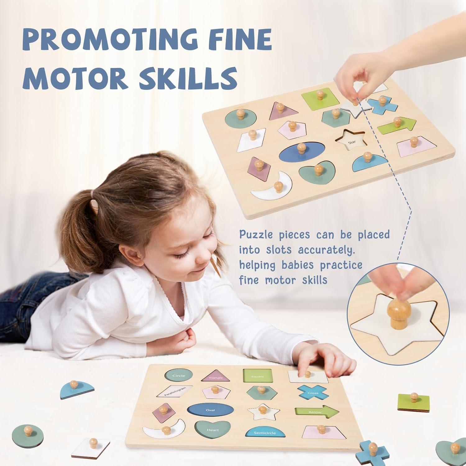 Rompecabezas Montessori Adena 16 Piezas Formas Coloridas