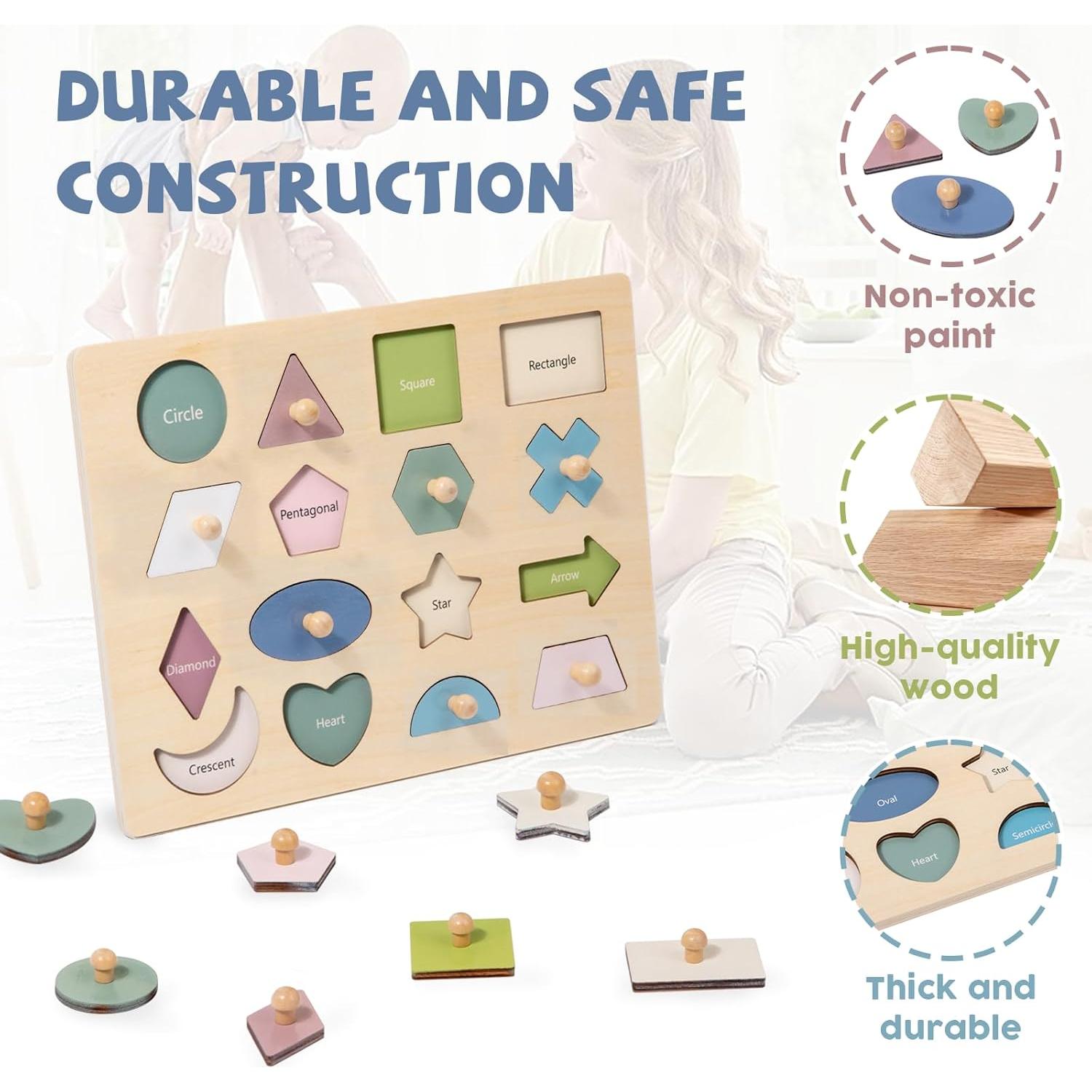 Rompecabezas Montessori Adena 16 Piezas Formas Coloridas