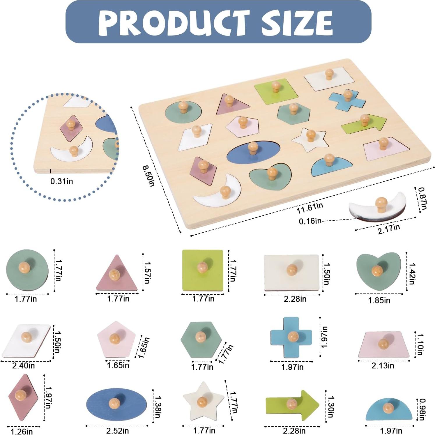 Rompecabezas Montessori Adena 16 Piezas Formas Coloridas